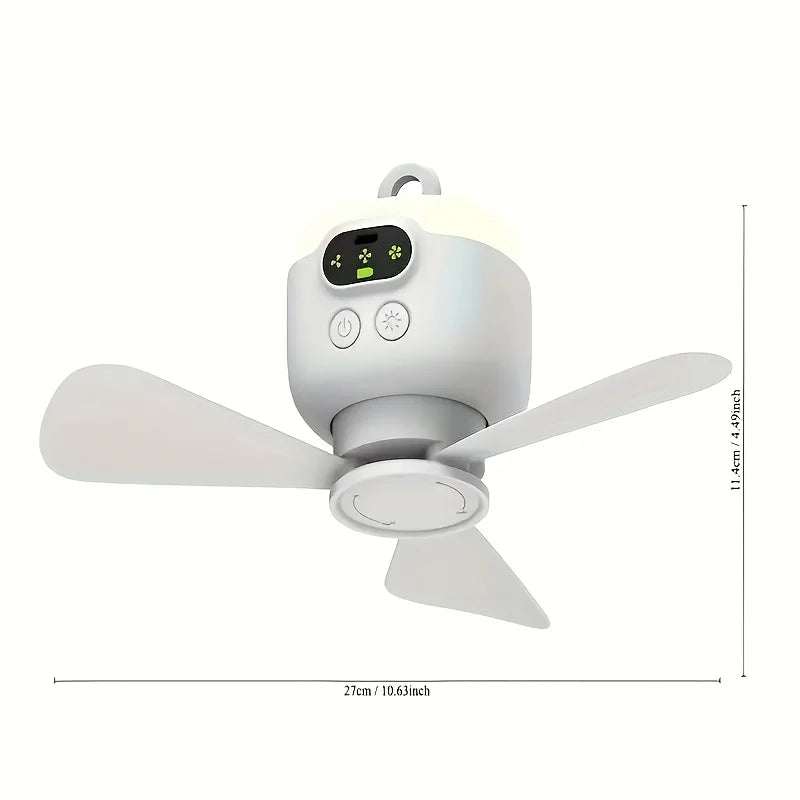 Portable Ceiling Fans 8000Mah Outdoor Camping Fan Tent Ventilator Cooler Rechargeable Electric Fan Remote Control LED Lighting