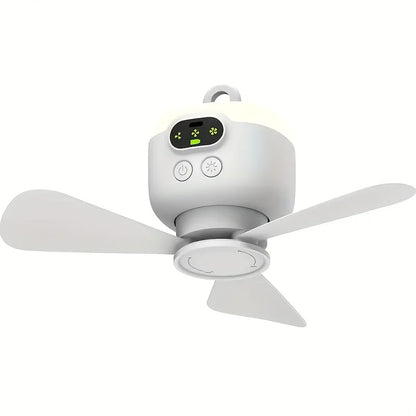 Portable Ceiling Fans 8000Mah Outdoor Camping Fan Tent Ventilator Cooler Rechargeable Electric Fan Remote Control LED Lighting